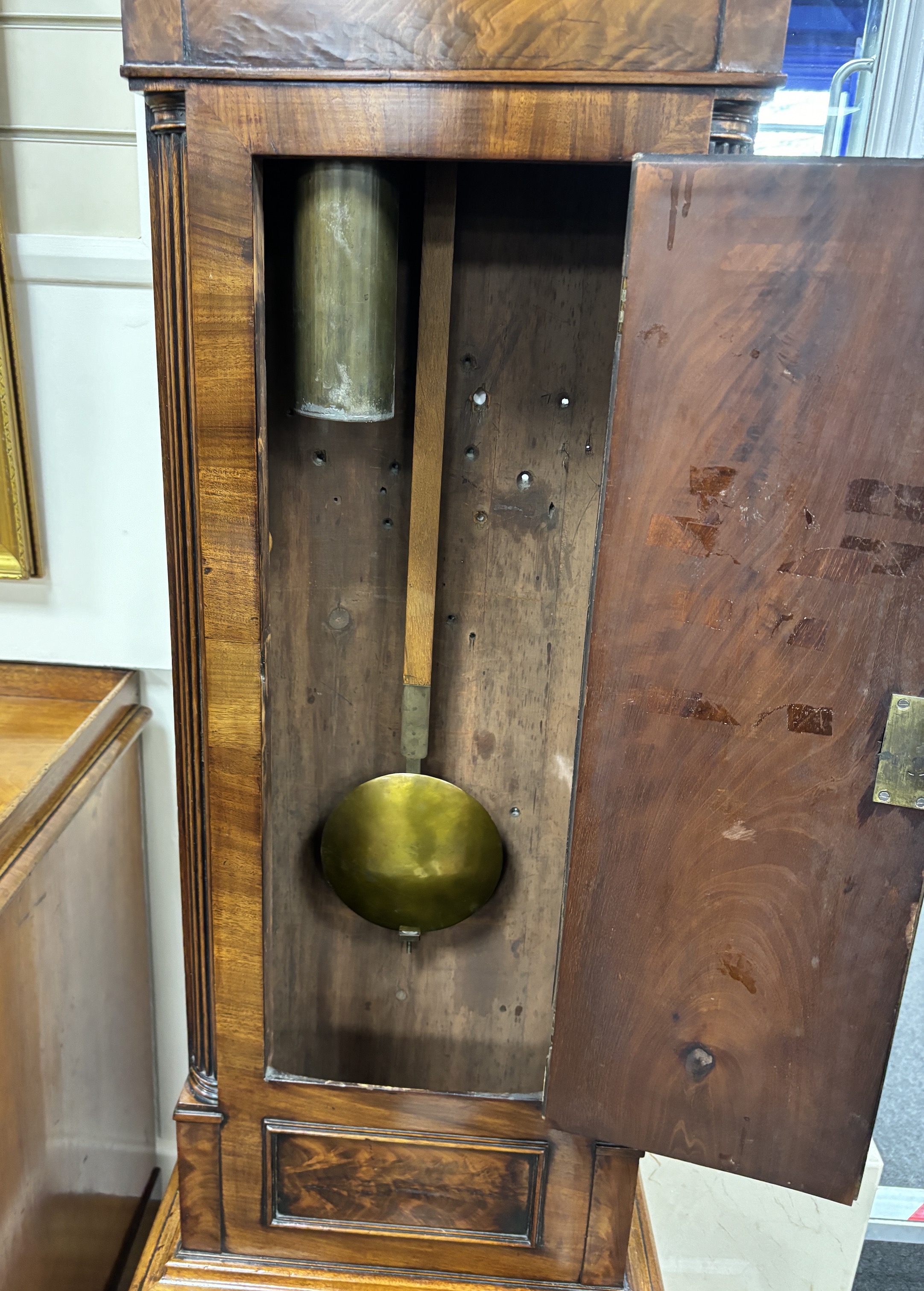 An early 19th century Scottish mahogany regulator longcase clock marked Robert Robertson, Perth, height 199cm